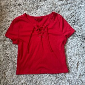 Hot Kiss Red Cropped Tshirt